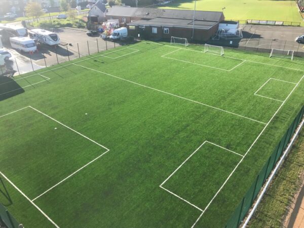  An aerial image of the training pitch and clubhouse at Racing Club Warwick